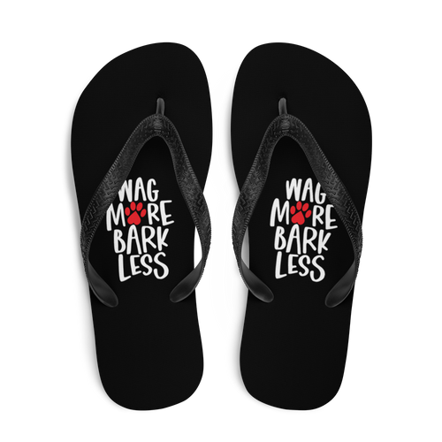 Wag More Bark Less (Dog lover) Funny Flip-Flops by Design Express