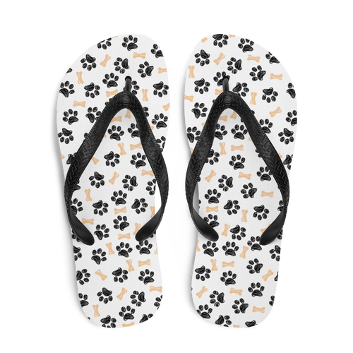 Dog Paws and Bones Pattern Flip-Flops by Design Express