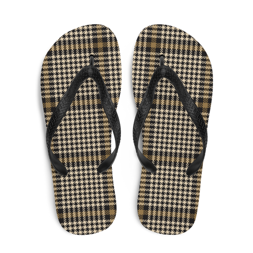 Herringbone Glen Plaid Pattern Flip-Flops by Design Express