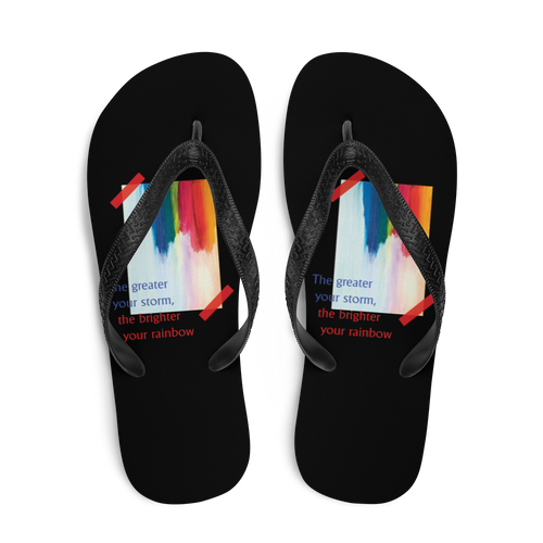 Rainbow Flip-Flops Black by Design Express