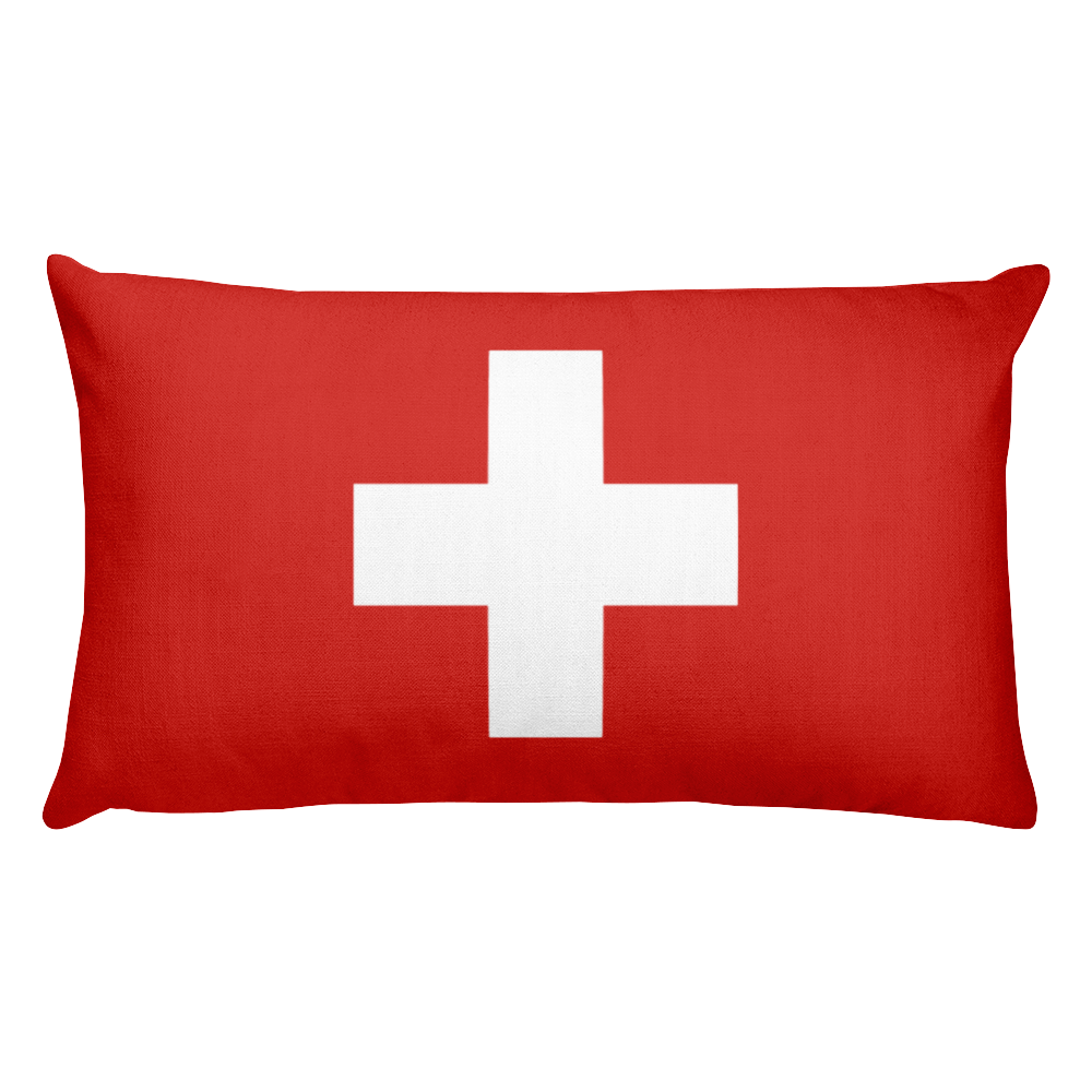 Default Title Switzerland Flag Allover Print Rectangular Pillow Home by Design Express