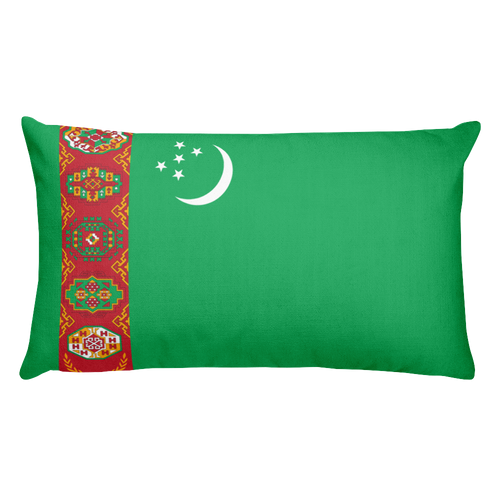 Default Title Turkmenistan Flag Allover Print Rectangular Pillow Home by Design Express