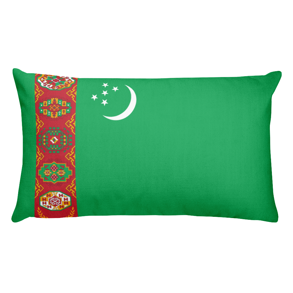 Default Title Turkmenistan Flag Allover Print Rectangular Pillow Home by Design Express