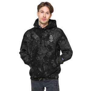 Black / S Keep Calm And Carry On Unisex Tie-Dye Hoodie by Design Express