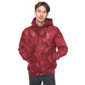 Mulled Berry / S Keep Calm And Carry On Unisex Tie-Dye Hoodie by Design Express