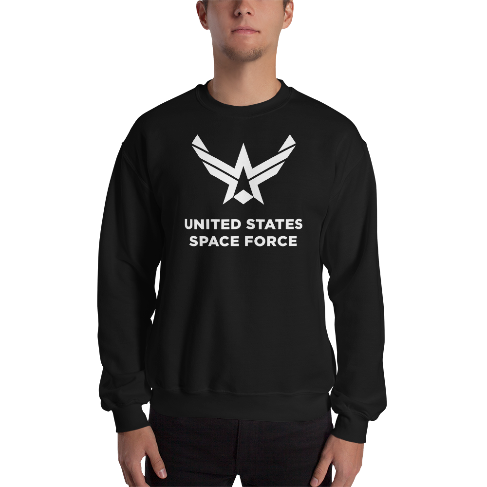 Black / S United States Space Force BW Unisex Sweatshirt by Design Express