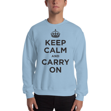 Light Blue / S Keep Calm and Carry On "Black" Unisex Sweatshirt by Design Express