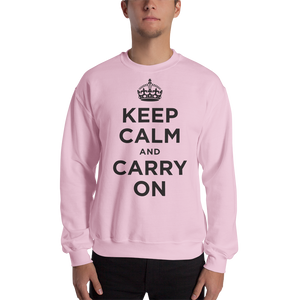 Light Pink / S Keep Calm and Carry On "Black" Unisex Sweatshirt by Design Express