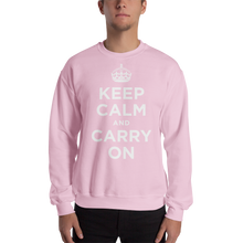 Light Pink / S Keep Calm and Carry On "White" Unisex Sweatshirt by Design Express
