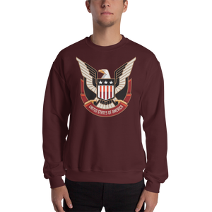 Maroon / S Eagle USA Unisex Sweatshirt by Design Express