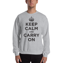 Sport Grey / S Keep Calm and Carry On "Black" Unisex Sweatshirt by Design Express