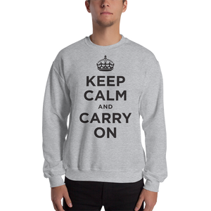 Sport Grey / S Keep Calm and Carry On "Black" Unisex Sweatshirt by Design Express