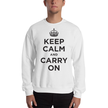 White / S Keep Calm and Carry On "Black" Unisex Sweatshirt by Design Express