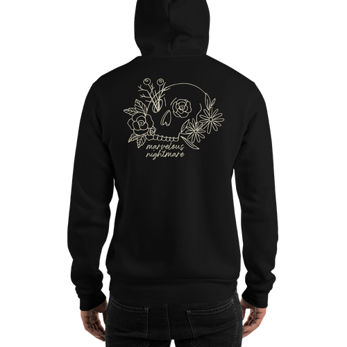 S Marvelous Nightmare Flower Skull Unisex Hoodie by Design Express