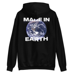 Save Our Planet, Made in Earth (Back) Unisex Black Hoodie by Design Express