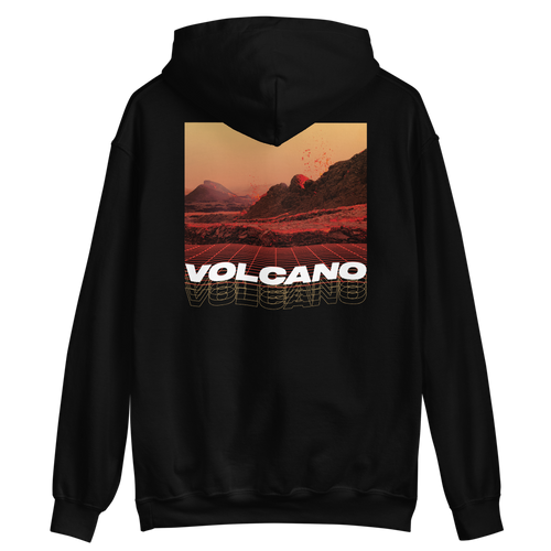 Black / S Volcano Back Unisex Hoodie by Design Express