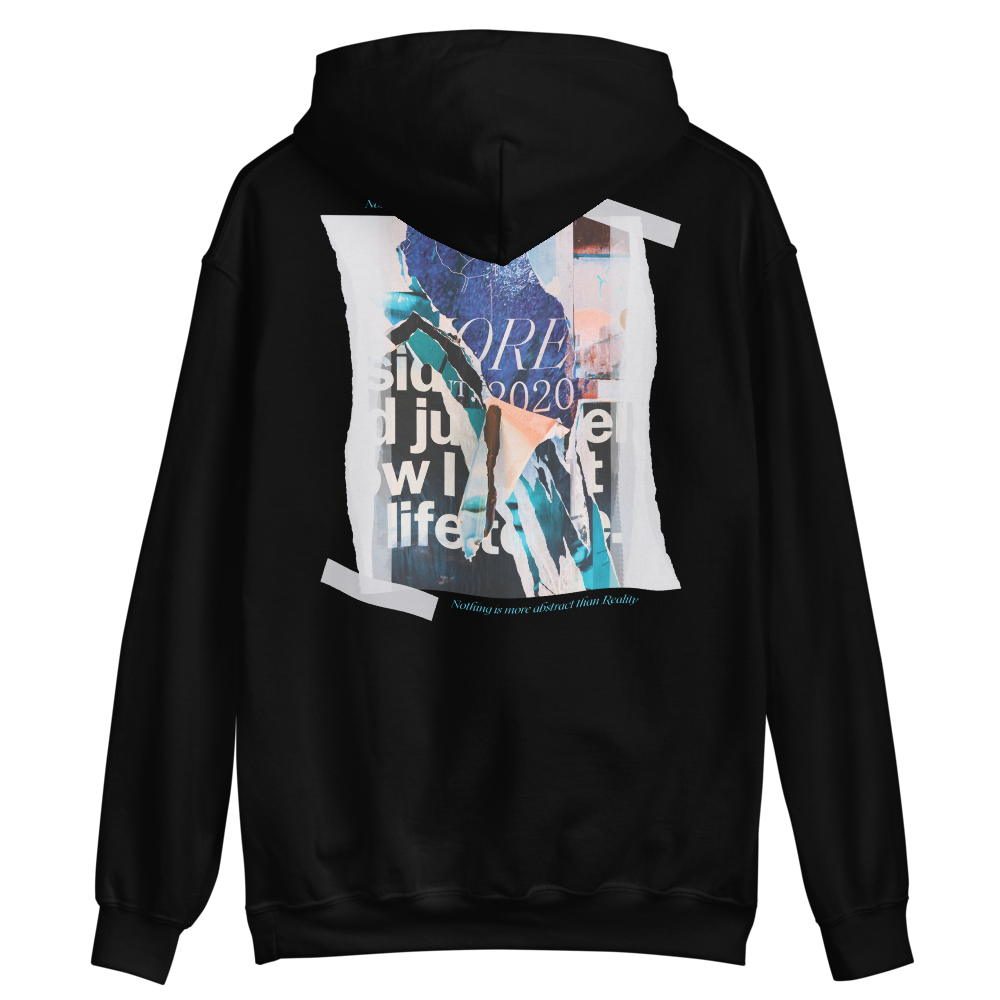 Black / S Nothing is more abstarct than reality Backside Unisex Hoodie by Design Express