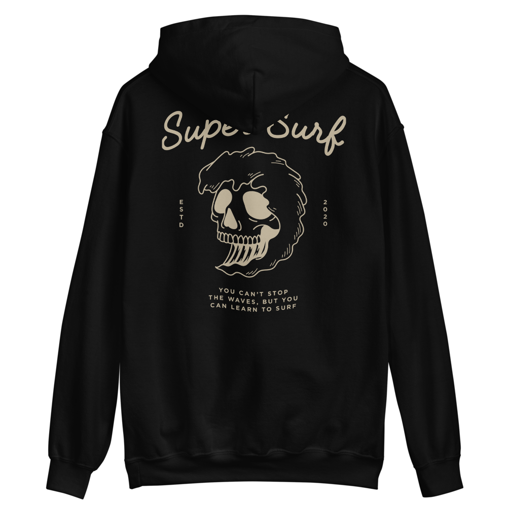 Black / S Super Surf Unisex Hoodie by Design Express