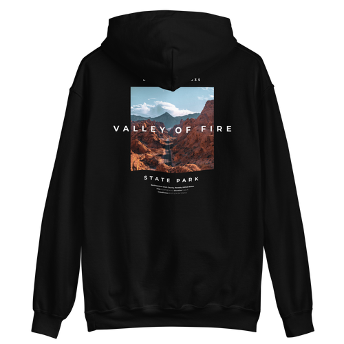 S Valley of Fire Unisex Hoodie Back by Design Express