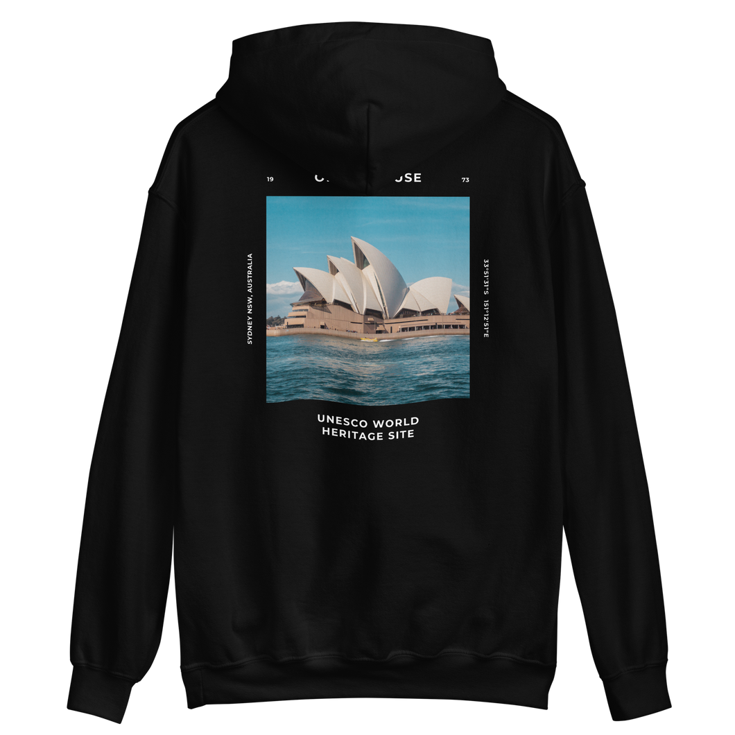 Black / S Sydney Australia Unisex Hoodie Back by Design Express