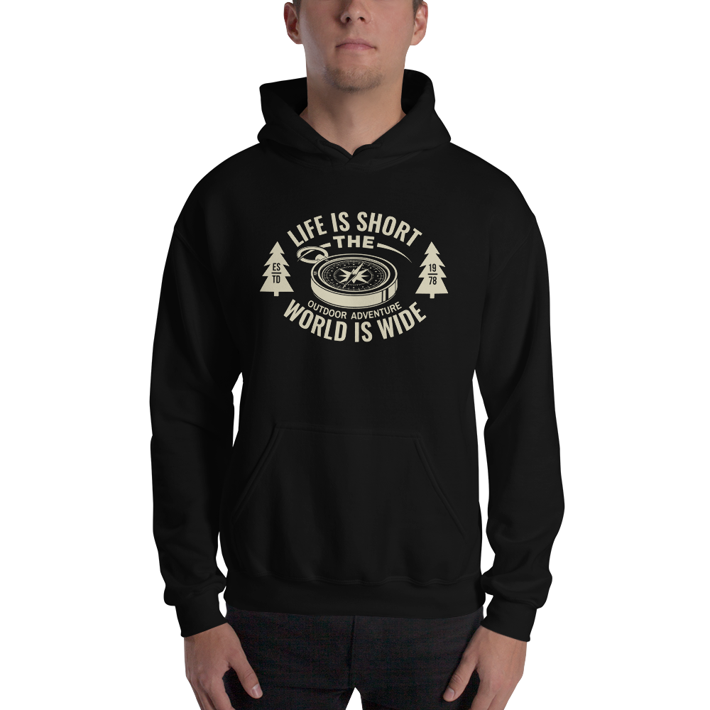 S Life Is Short, World is Wide Unisex Hoodie by Design Express