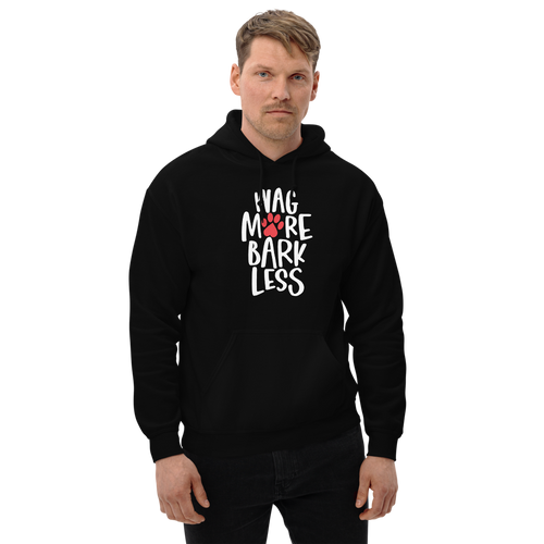 S Wag More Bark Less (Dog Lover) Funny Unisex Hoodie by Design Express