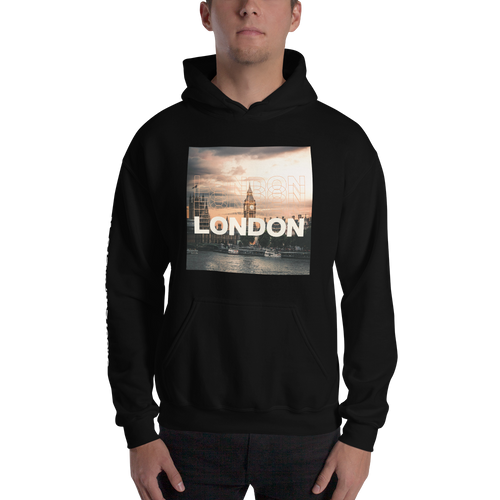 S London Square Unisex Black Hoodie by Design Express