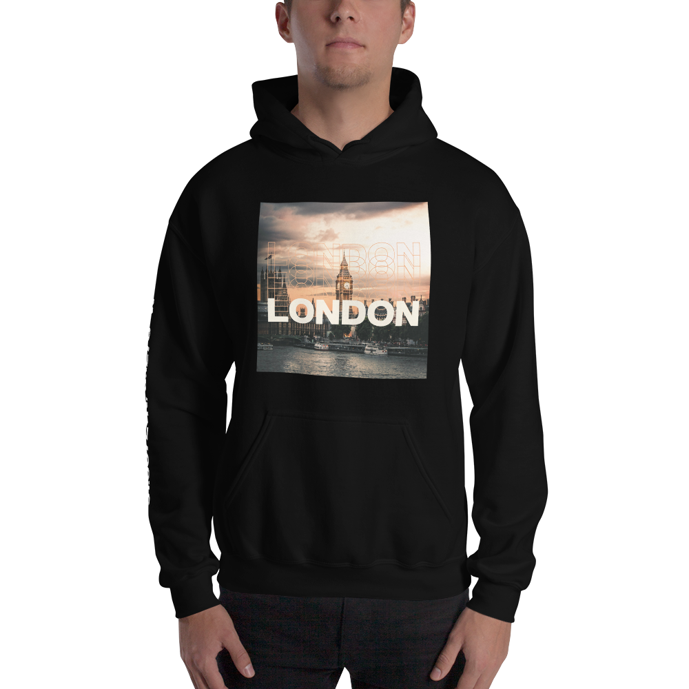 S London Square Unisex Black Hoodie by Design Express