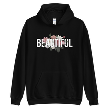 Black / S Beautiful Flower Unisex Dark Hoodie by Design Express