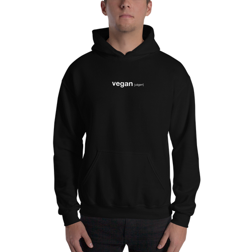 S Vegan Dictionary Unisex Black Hoodie by Design Express