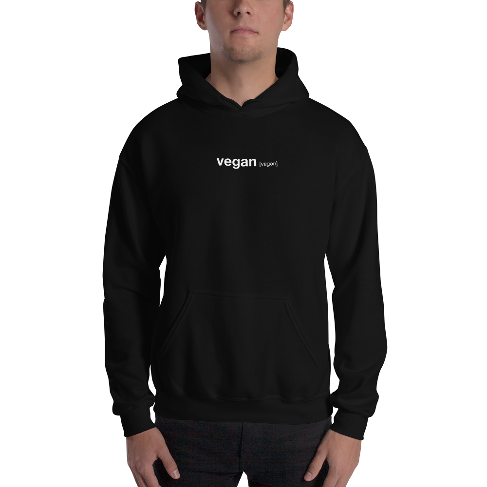 S Vegan Dictionary Unisex Black Hoodie by Design Express