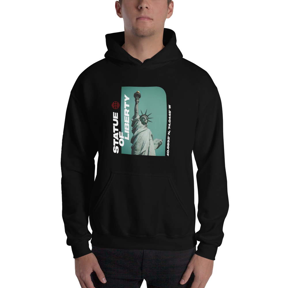 S Statue of Liberty Front Unisex Hoodie by Design Express