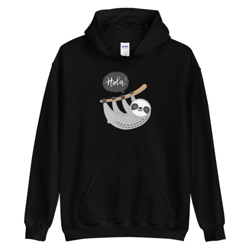 Black / S Hola Sloths Unisex Hoodie by Design Express