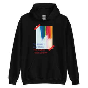 Black / S Rainbow Front Unisex Hoodie by Design Express