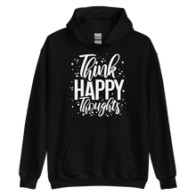 Black / S Think Happy Thoughts Unisex Hoodie by Design Express