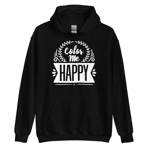 Black / S Color Me Happy Unisex Hoodie by Design Express