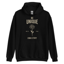 Black / S Be Unique, Write Your Own Story Unisex Hoodie by Design Express