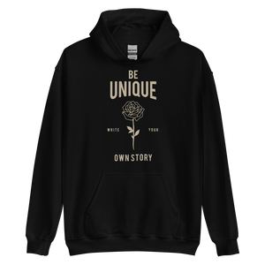 Black / S Be Unique, Write Your Own Story Unisex Hoodie by Design Express
