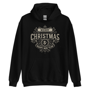 Black / S Merry Christmas & Happy New Year Unisex Hoodie by Design Express