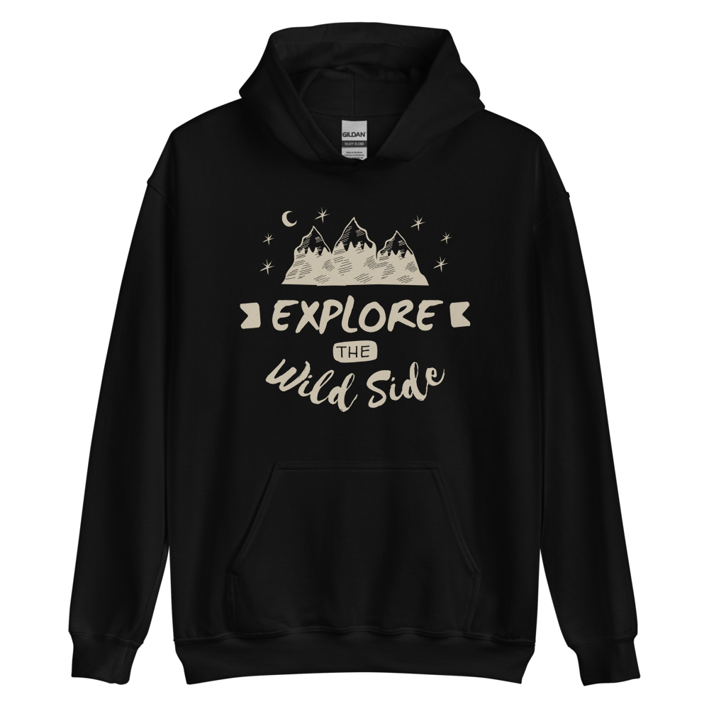 Black / S Explore the Wild Side Unisex Hoodie by Design Express