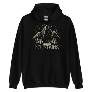 Black / S Take a Walk to the Mountains Unisex Hoodie by Design Express