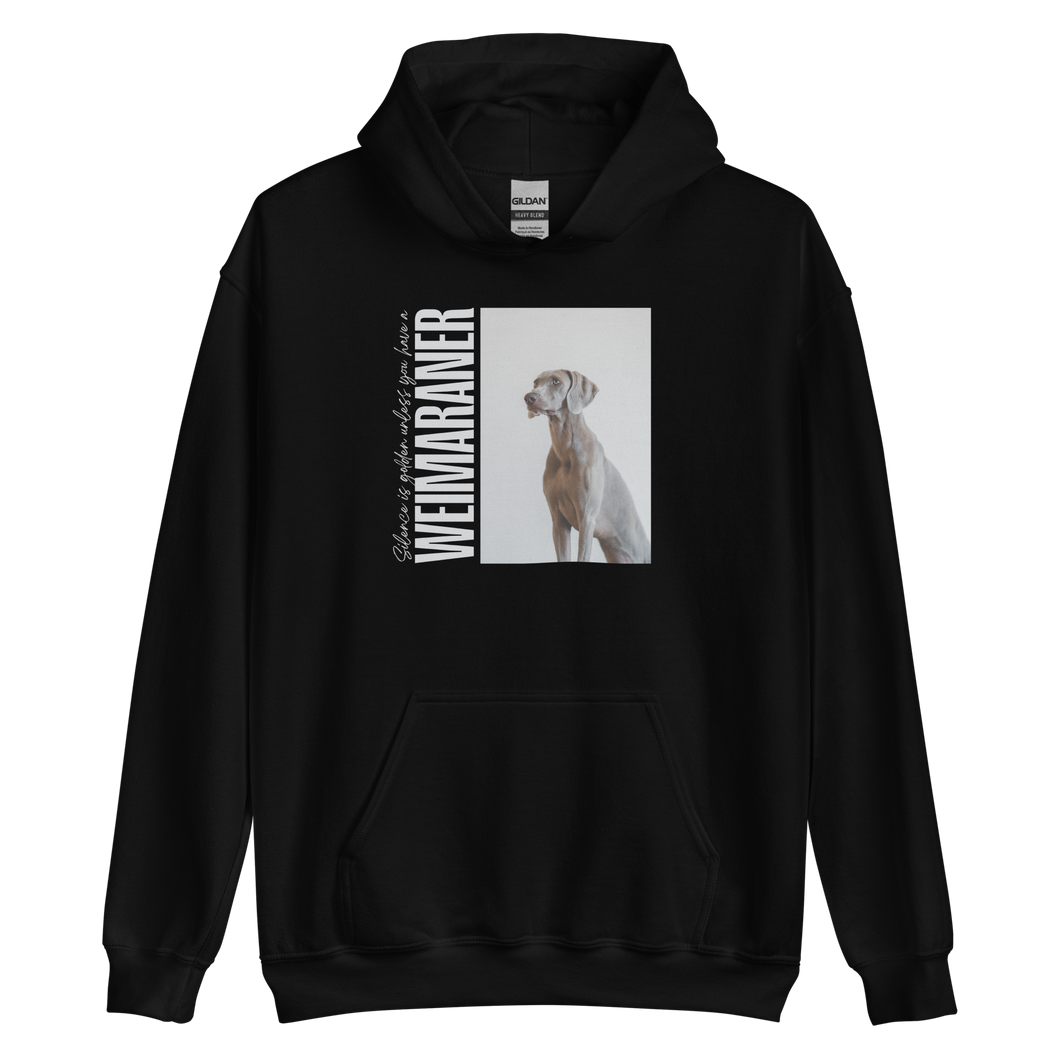 Black / S Weimaraner Unisex Hoodie Front by Design Express