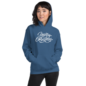 Indigo Blue / S Merry Christmas Unisex Hoodie by Design Express