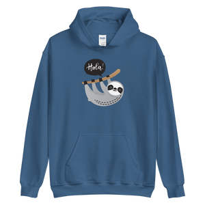 Indigo Blue / S Hola Sloths Unisex Hoodie by Design Express