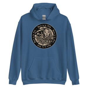 Indigo Blue / S Born to be Wild, Born to be Free Unisex Hoodie by Design Express