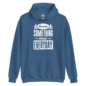 Indigo Blue / S Learn Something New Everyday Unisex Hoodie by Design Express