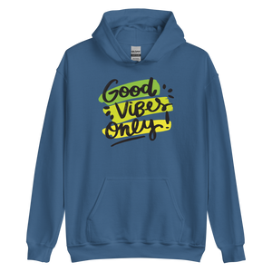 Indigo Blue / S Good Vibes Only Unisex Hoodie by Design Express
