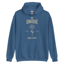 Indigo Blue / S Be Unique, Write Your Own Story Unisex Hoodie by Design Express