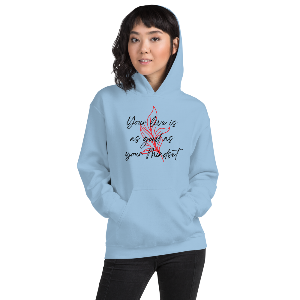 Light Blue / S Your life is as good as your mindset Unisex Light Hoodie by Design Express