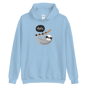 Light Blue / S Hola Sloths Unisex Hoodie by Design Express